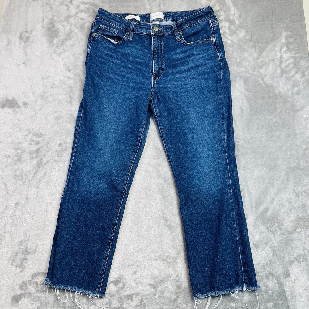 Universal Thread Ankle Bootcut Blue Wash  Jeans 12 31R Fringe Cuff